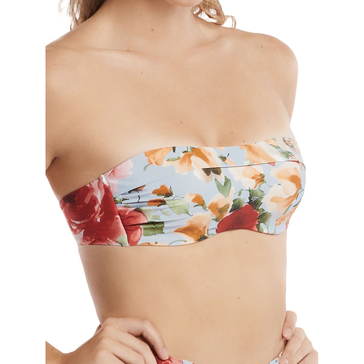 Haut maillot de bain bandeau préformé Hawaii gris, LISCA