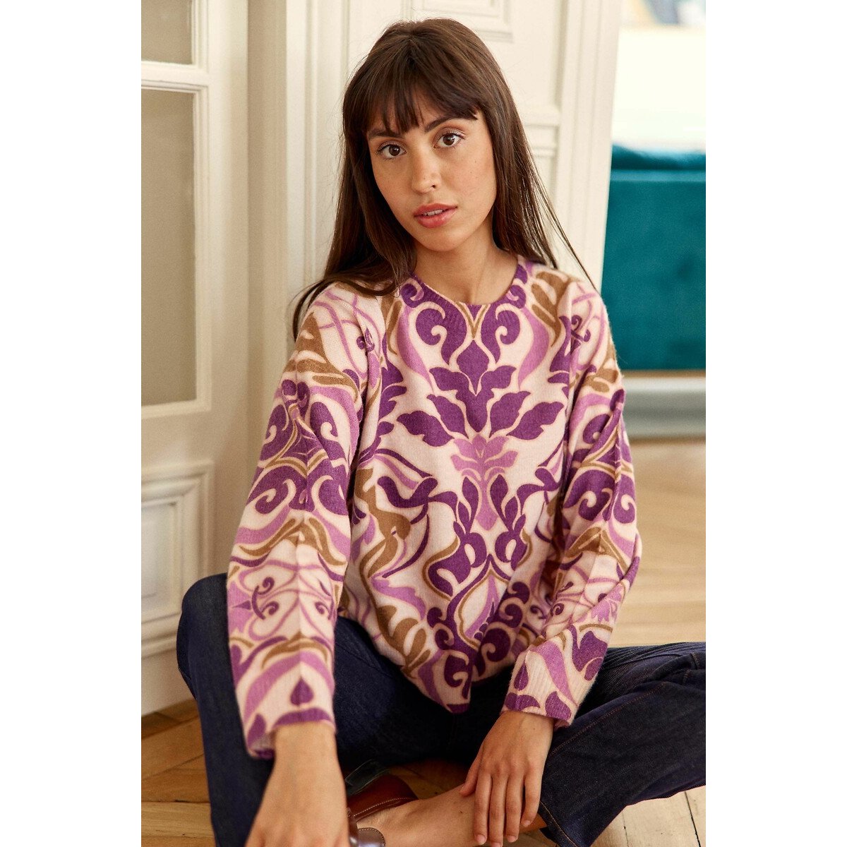 Mady Printed Crew Neck Jumper floral print, LA PETITE ETOILE