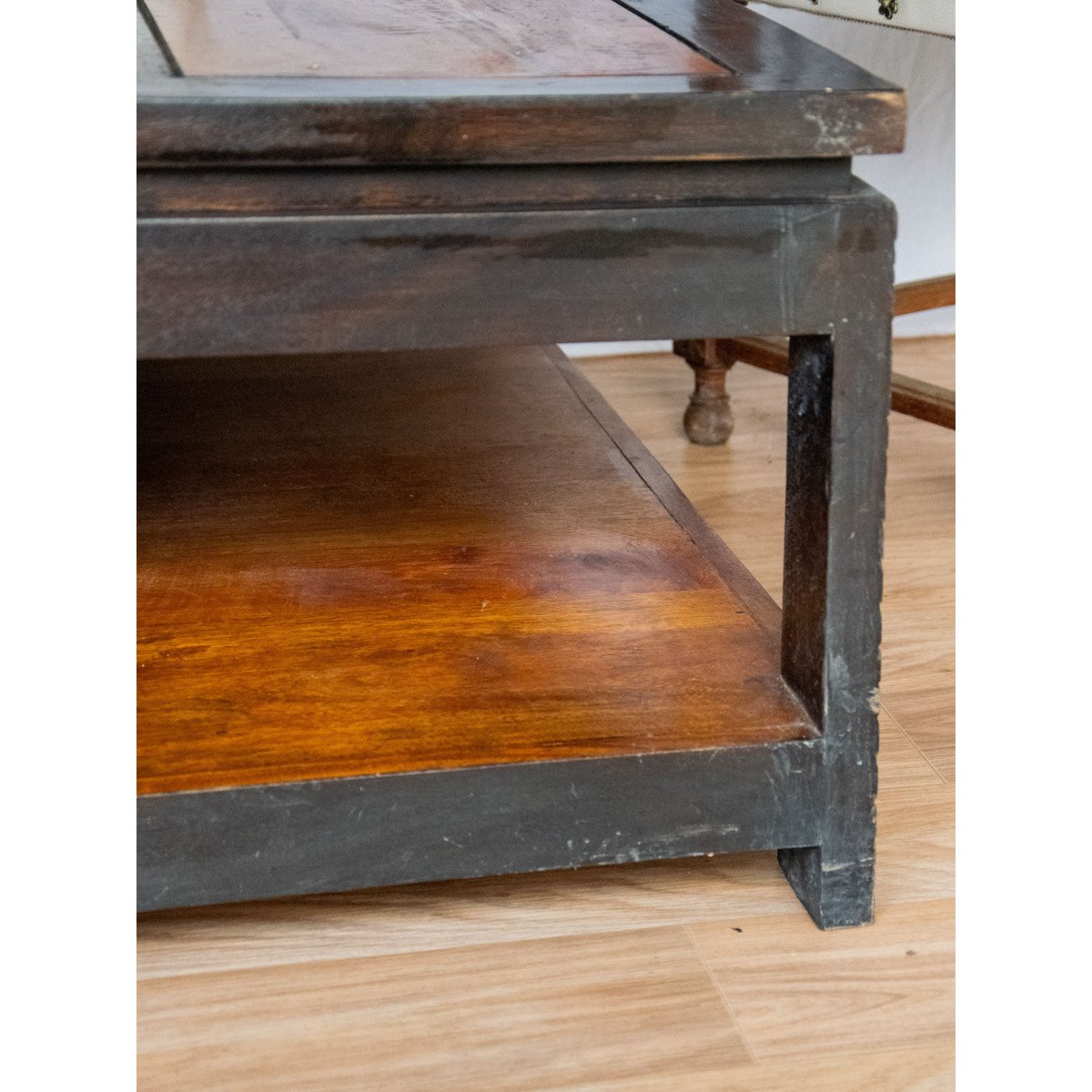 Table basse carrée en bois Donna N°649 - Bon état bois clair, DEBONGOUT