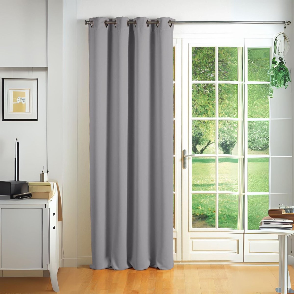 Rideau Occultant à Oeillets Carrés gris clair, DOUCEUR D'INTÉRIEUR