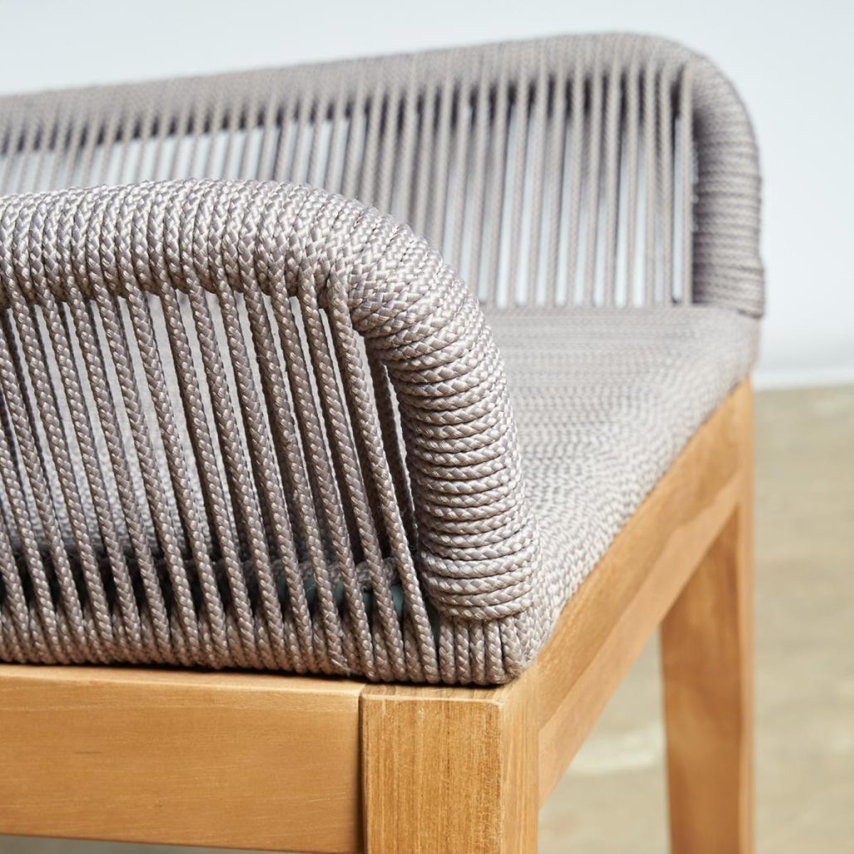Chaise jardin en teck et corde Vera gris, WANDA COLLECTION