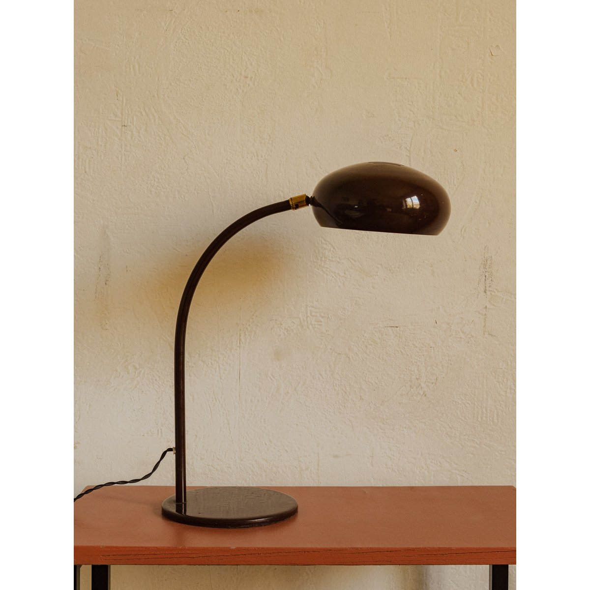 Lampe à poser en métal marron Julia N°1096 - Bon état marron, DEBONGOUT