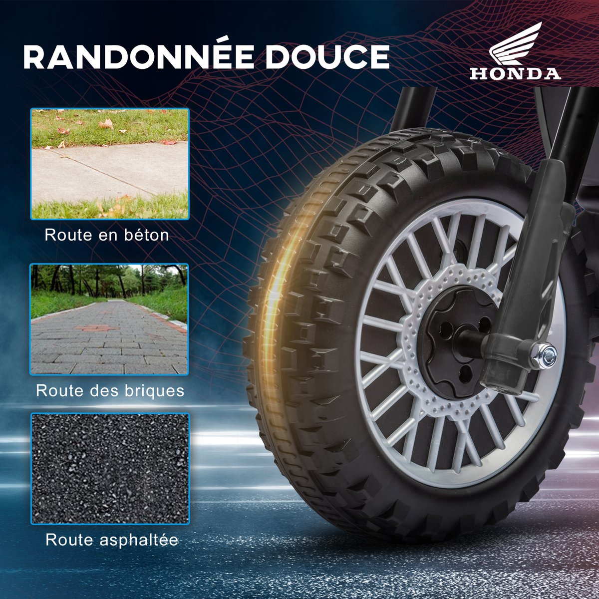Moto électrique à conducteur assis PP Rouge gris, HOMCOM