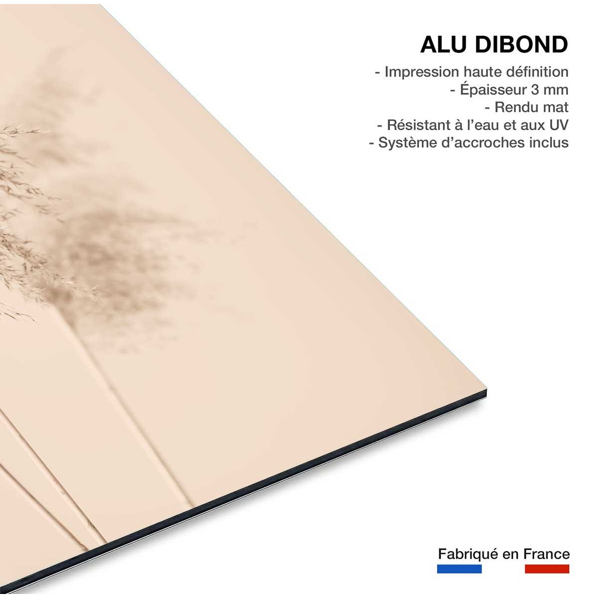 Tableau des champs sauvages tableau alu dibond, HEXOA
