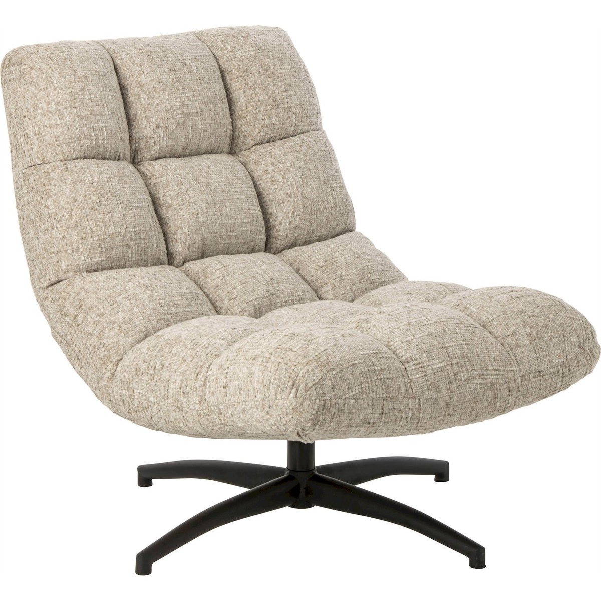 Chaise longue matelassée en métal écru, RECOLLECTION