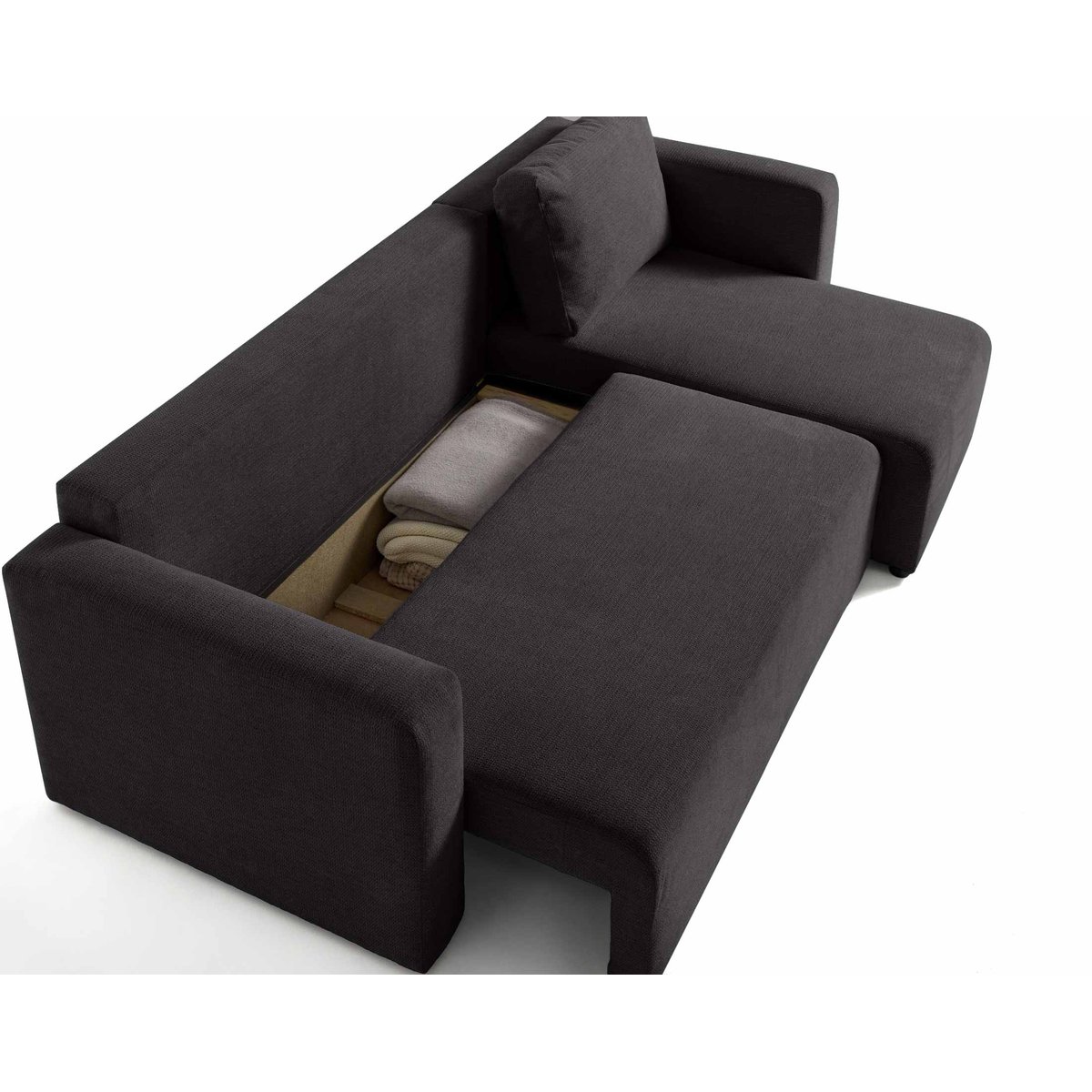 Canapé d'Angle Convertible 4 places - CANOPY gris foncé, BEST MOBILIER