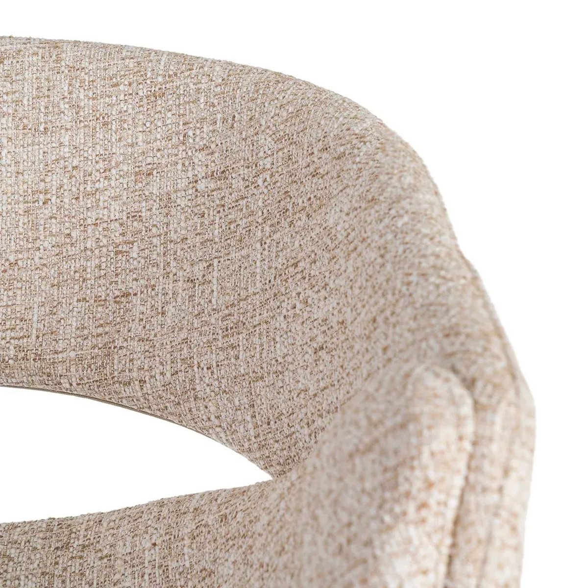 Fauteuil design tissu beige et métal noir 59x61x82cm beige, WADIGA