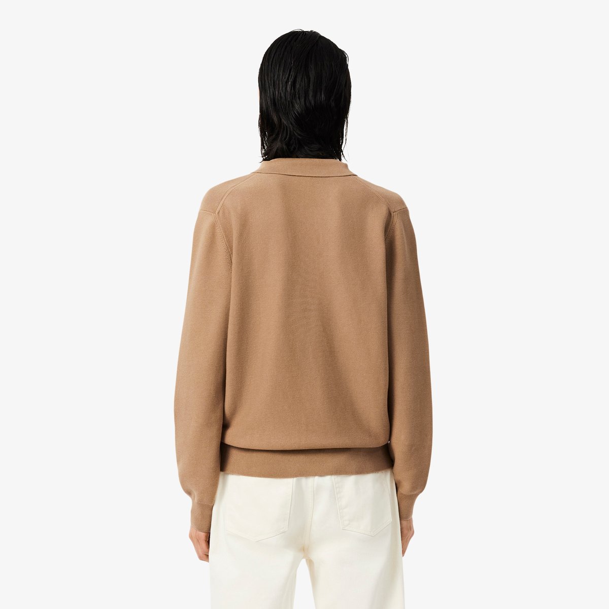 Polo Maille manches longues classic fit marron-six, LACOSTE