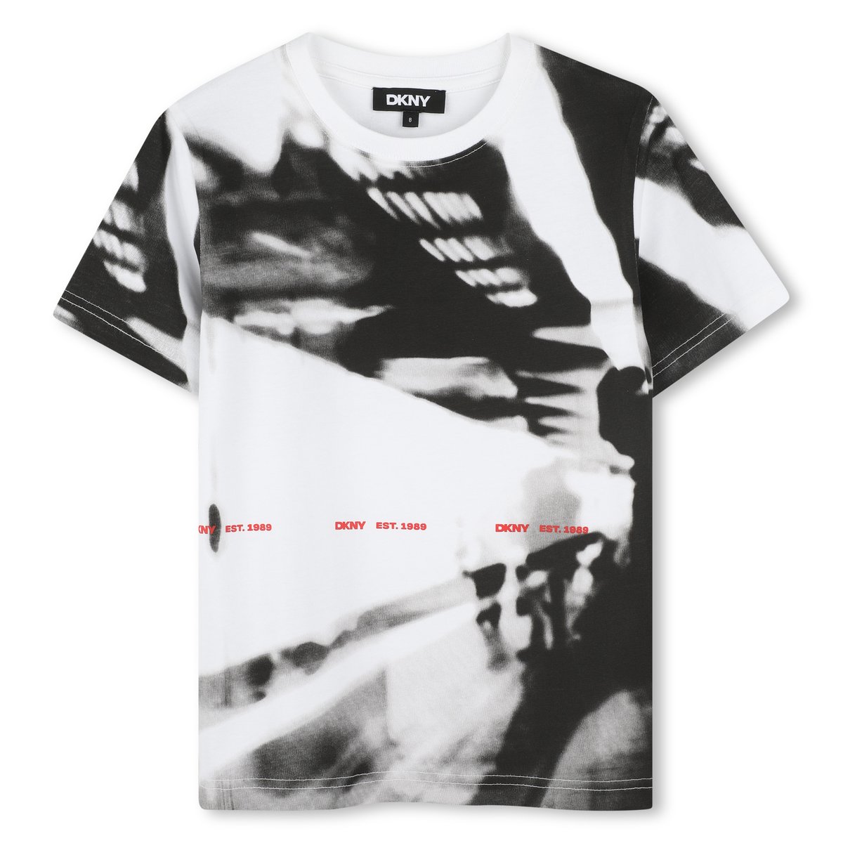 T-shirt en coton imprimé blanc, DKNY