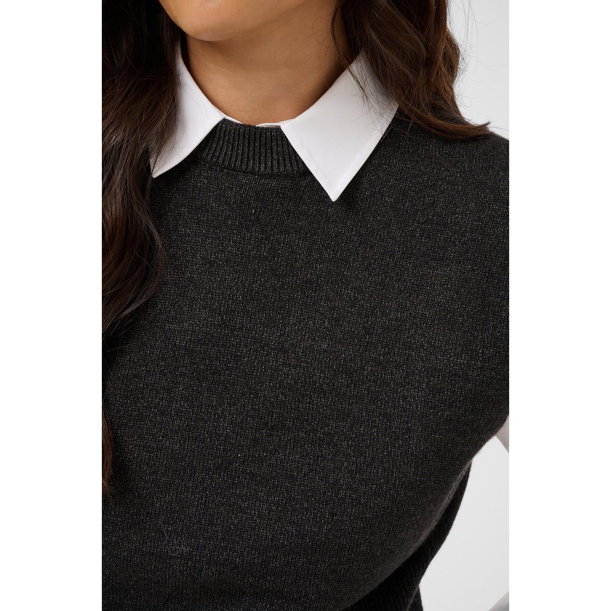 Manteau tricoté gris dark grey melange, KAFFE