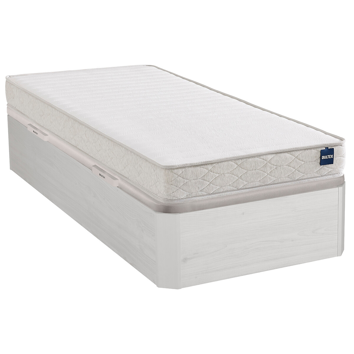 Ensemble matelas mousse BULTEX PRIMO FAIR 2 et sommier coffre SPACE UP JUNIOR chêne blanchi, BULTEX