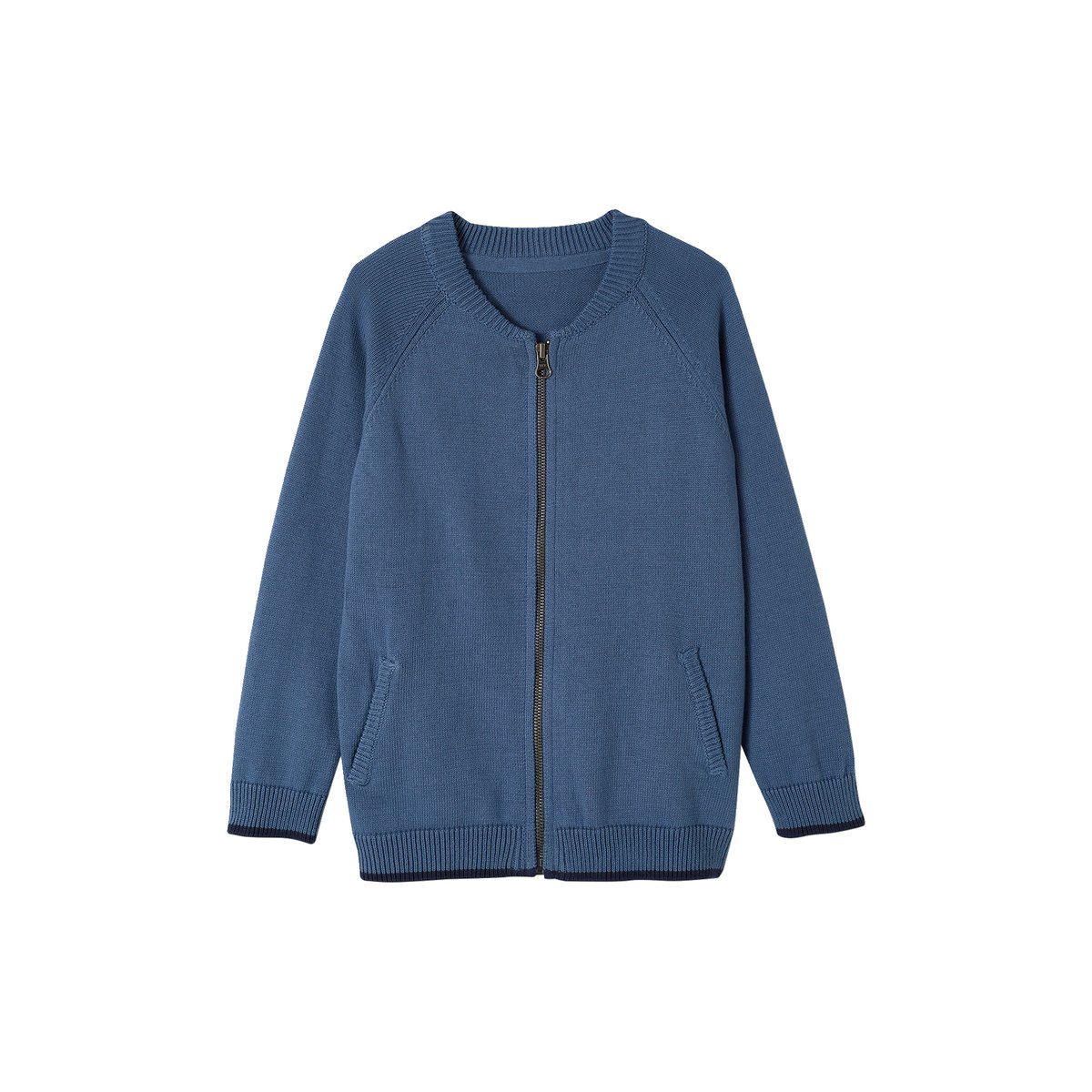 Gilet zippé style teddy bleu grisé, VERTBAUDET