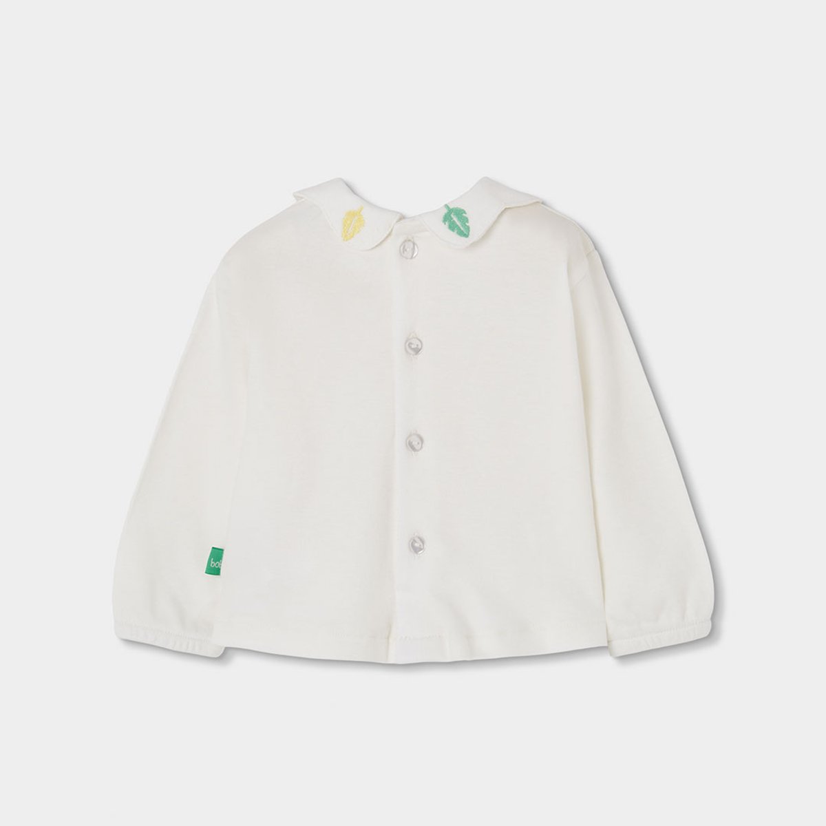 Ensemble bébé fille en maille brodé feuilles blanc, BOBOLI