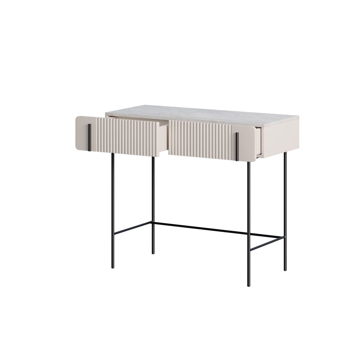 Console 100 cm panneaux de particules et MDF, MATHILDE beige, BOBOCHIC