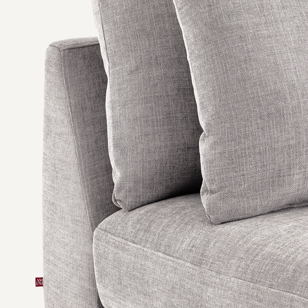 Canapé d'angle en polyester coton, MODERNISTE gris clair, EMMANUEL GALLINA X AM.PM
