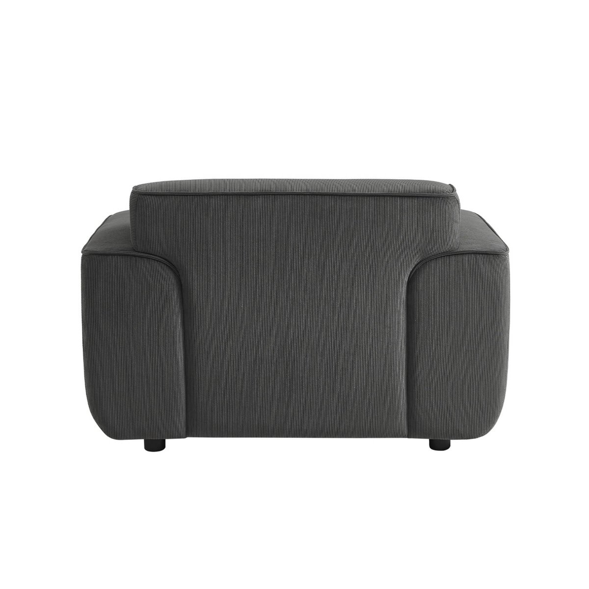 Fauteuil 1 place velours côtelé WALLAS gris foncé, SWEEEK