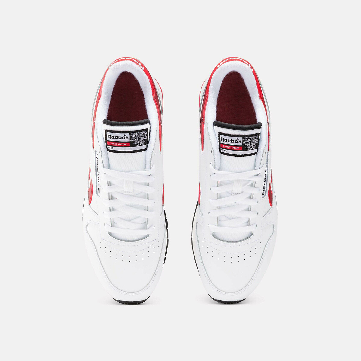 Baskets Classic Leather blanc/rouge/noir, REEBOK CLASSICS