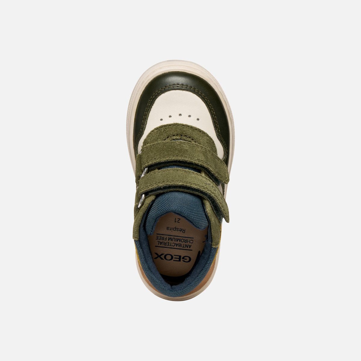 Baskets B NASHIK ivoire clair/vert foncé, GEOX