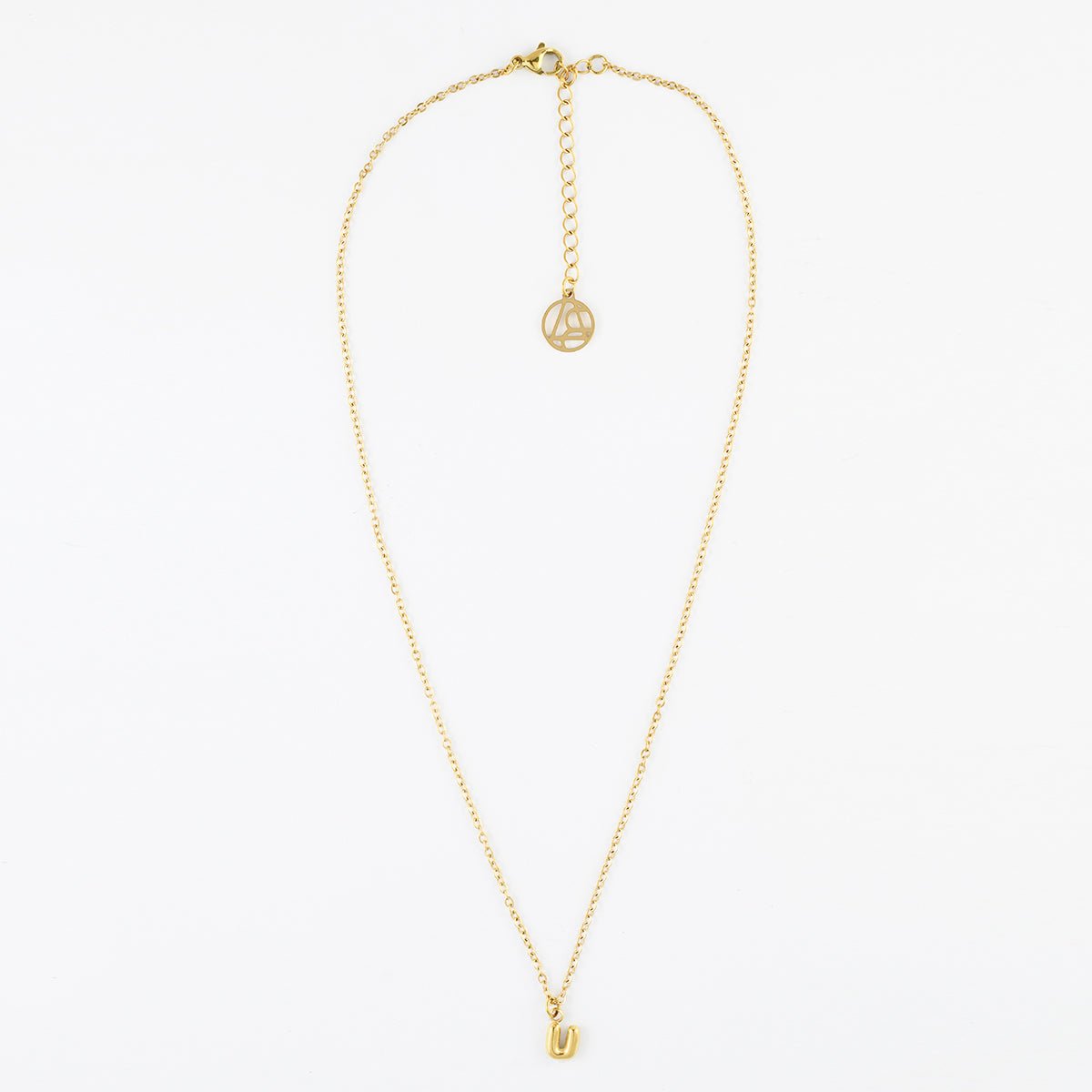 Collier à pendentif lettre U acier inoxydable doré, BALABOOSTE