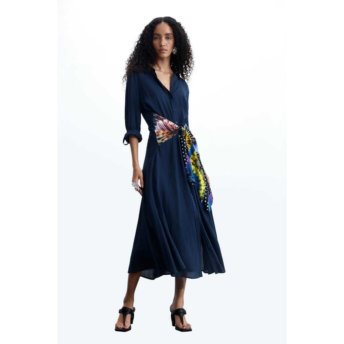 Robe chemise midi M. C. Lacroix bleu, DESIGUAL