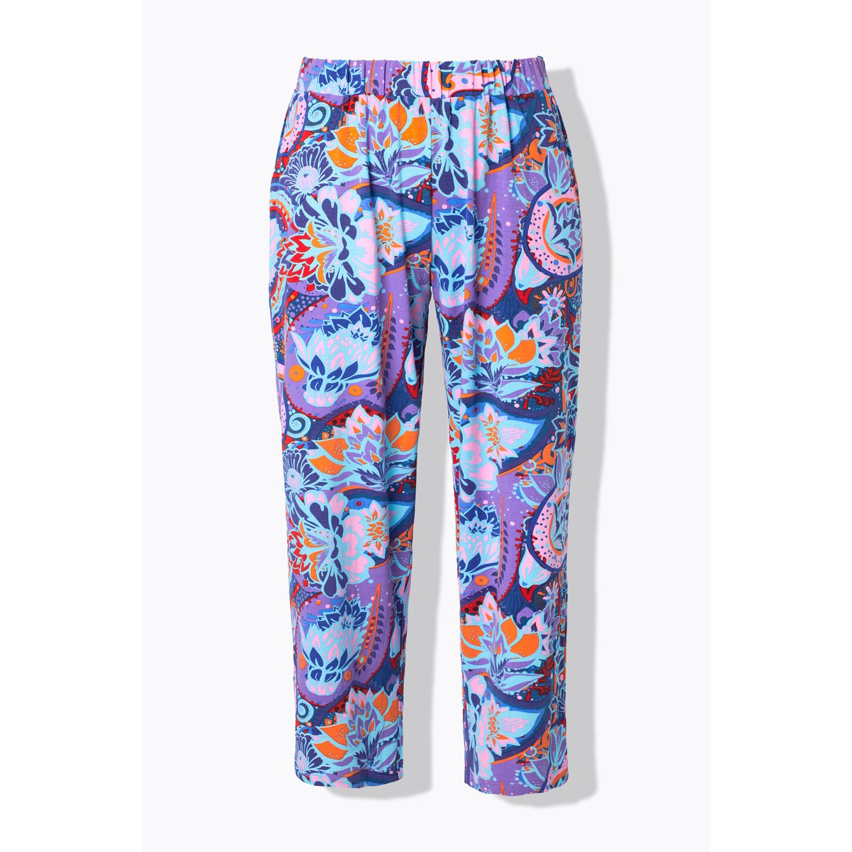 Pantalon 7/8 en jersey, imprimé violet, ULLA POPKEN