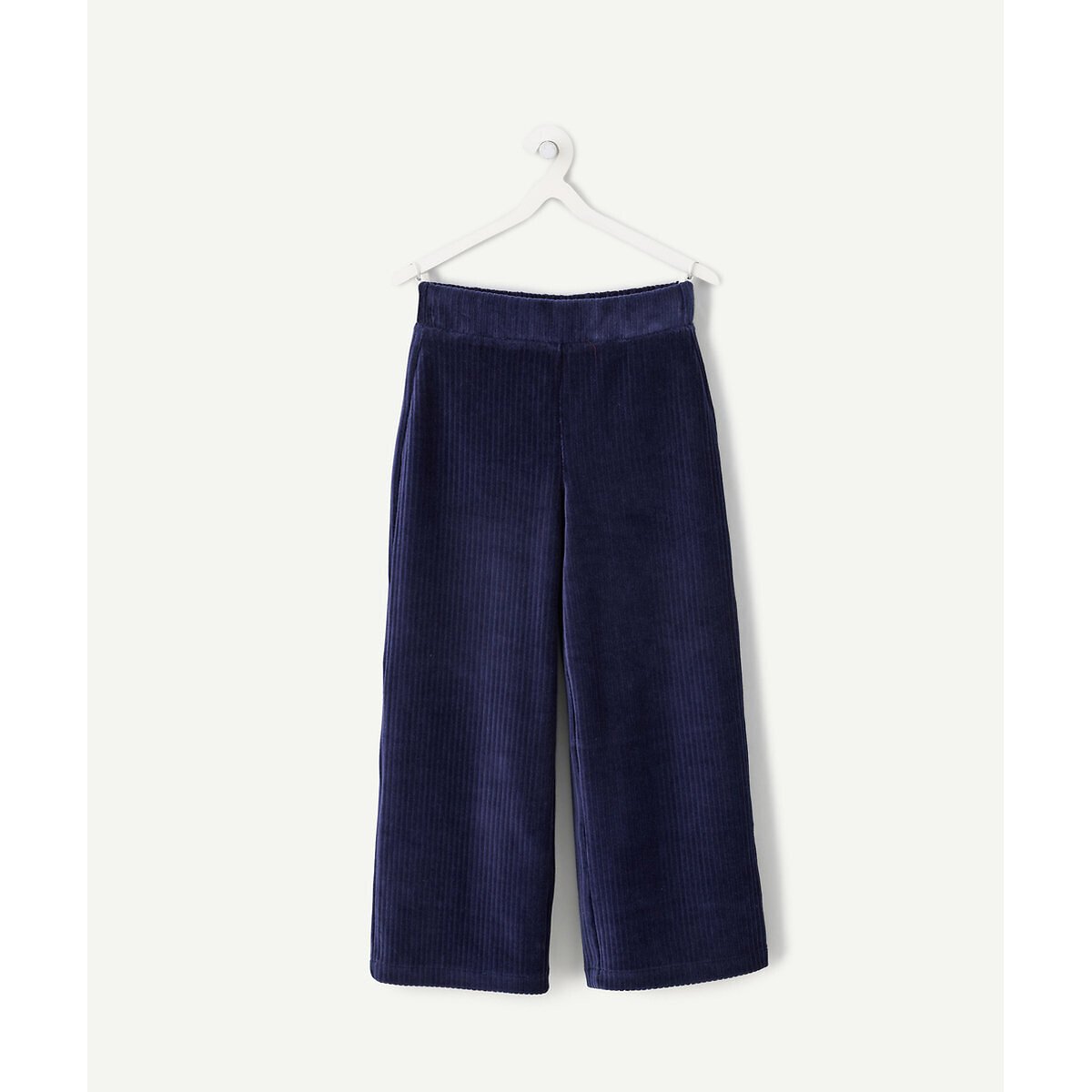 Pantalon large en velours côtelé bleu marine, TAPE A L'OEIL