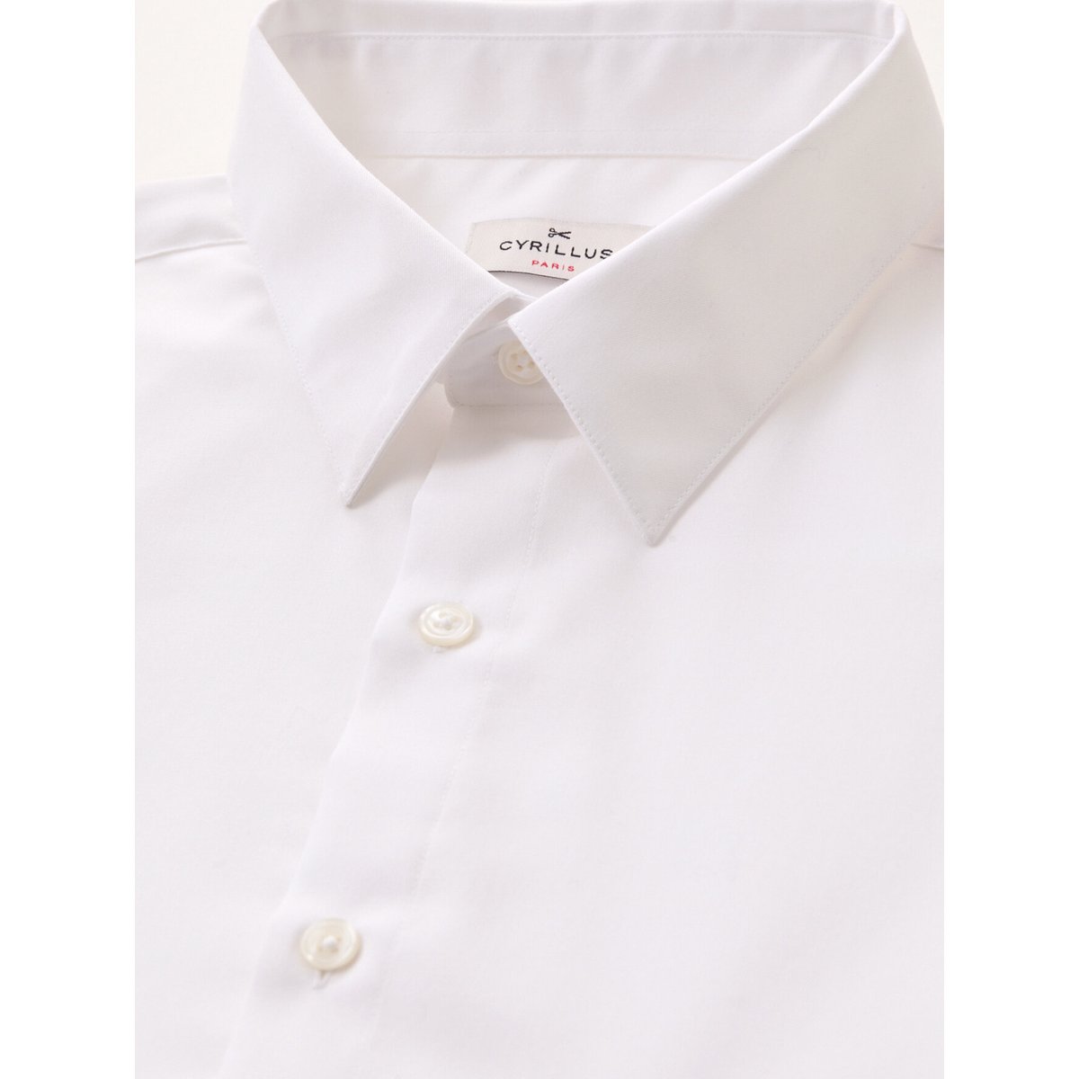 Chemise unie coton twill Regular Fit  non iron blanc, CYRILLUS