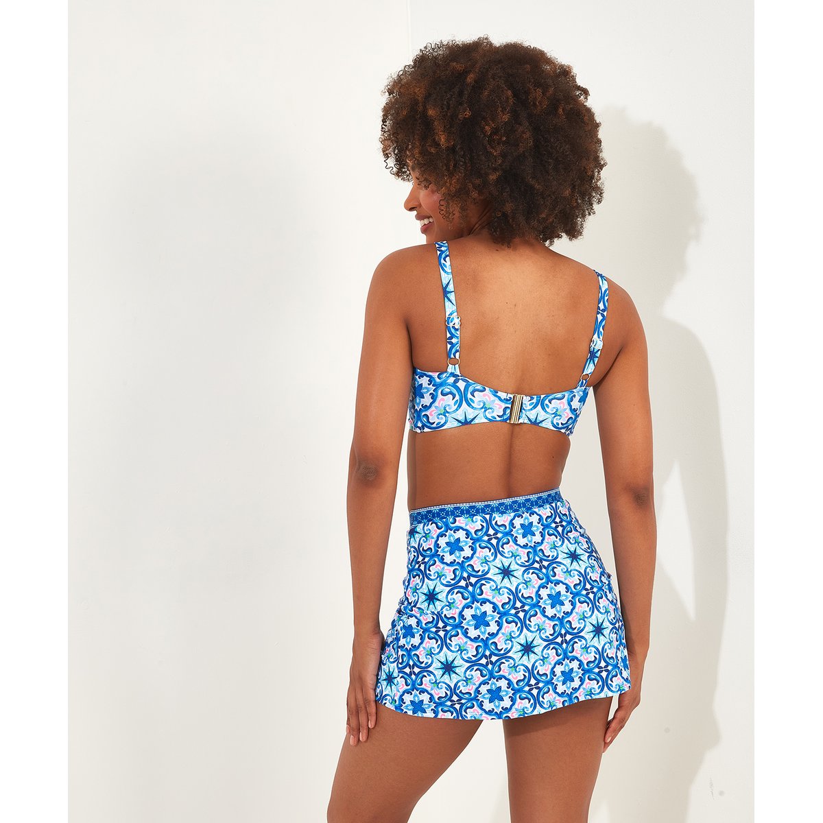 Haut Bikini Imprimé Mosaïque Recyclé bleu multicolore, JOE BROWNS