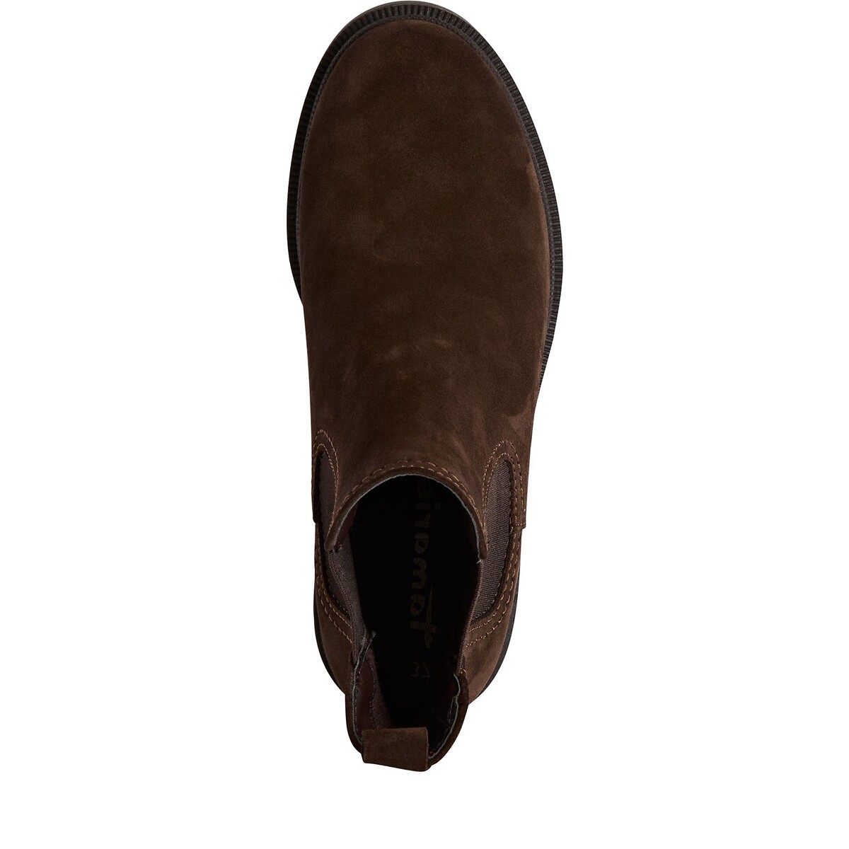 Suede Chelsea Boots dark brown, TAMARIS