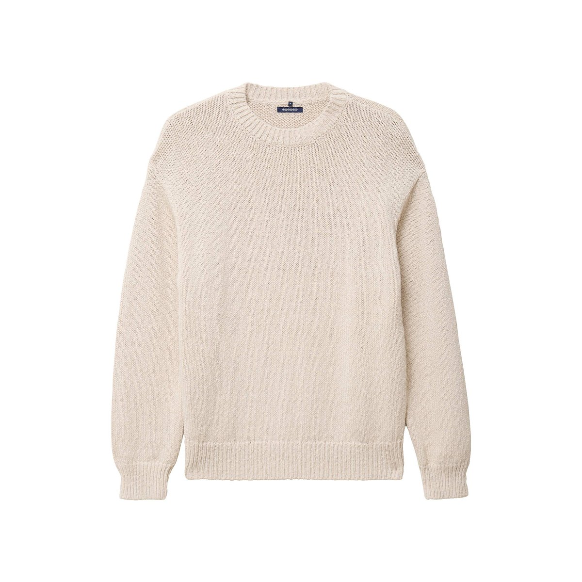 Pull col rond manches longues en coton sable, BONOBO