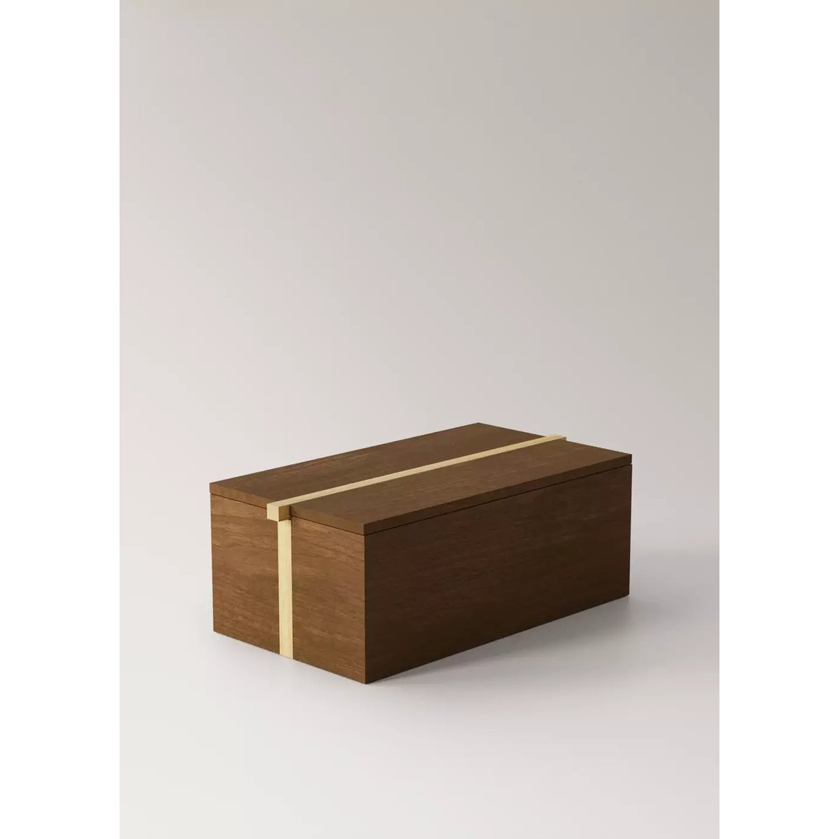 Grande boîte carrée en bois bicolore marron, MANGO HOME
