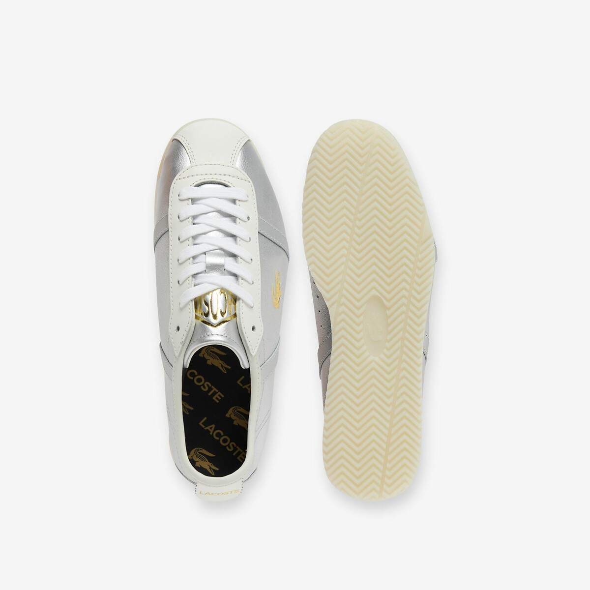 Club-Low Leather Trainers silver-coloured, LACOSTE