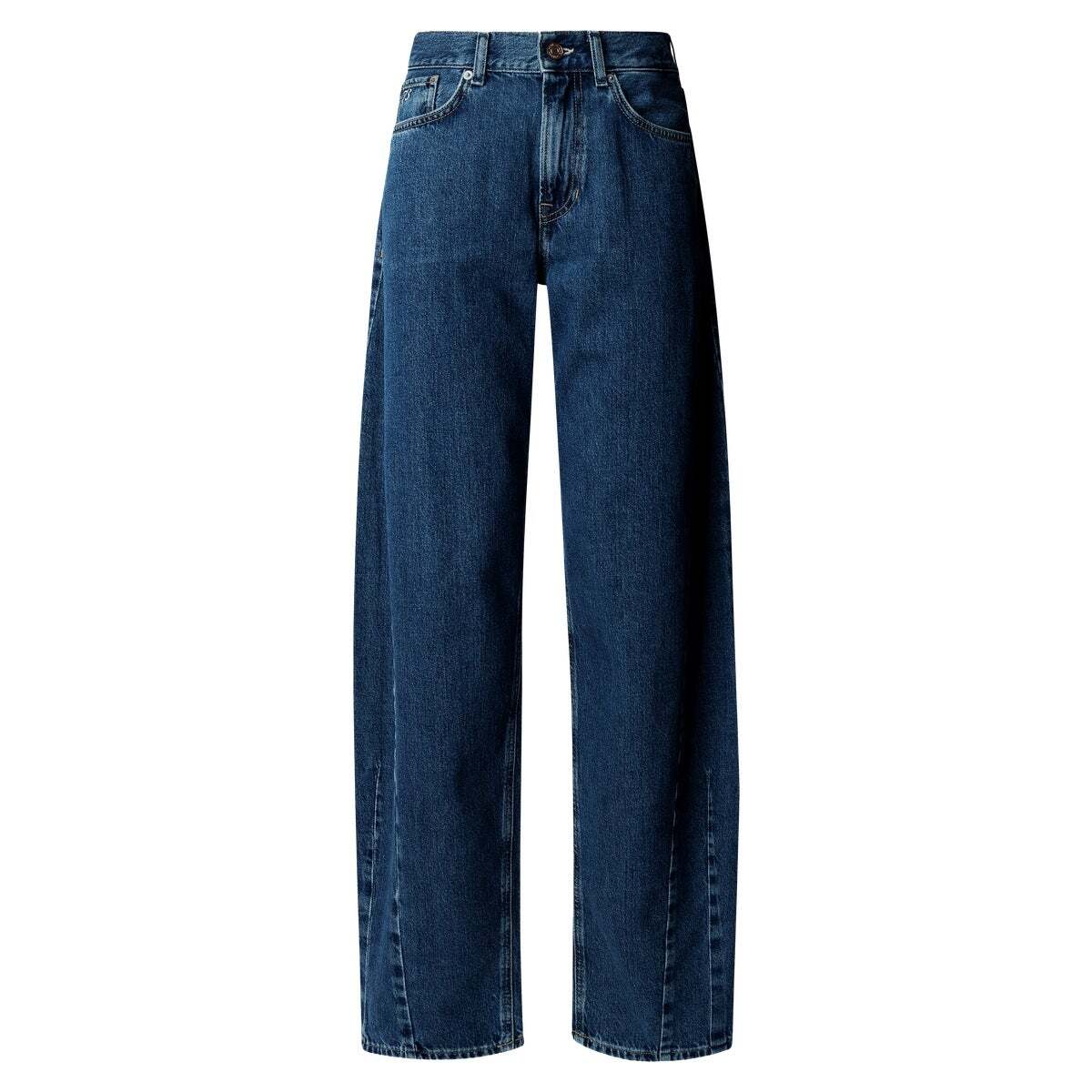 Bow - Jean Coupe Large, Taille Moyenne 11.5oz bleu rigid denim, PEPE JEANS