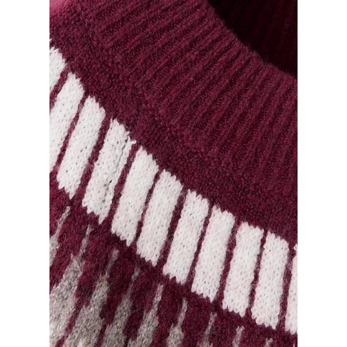 Pull de pyjama en maille à col rond bordeaux, MANGO