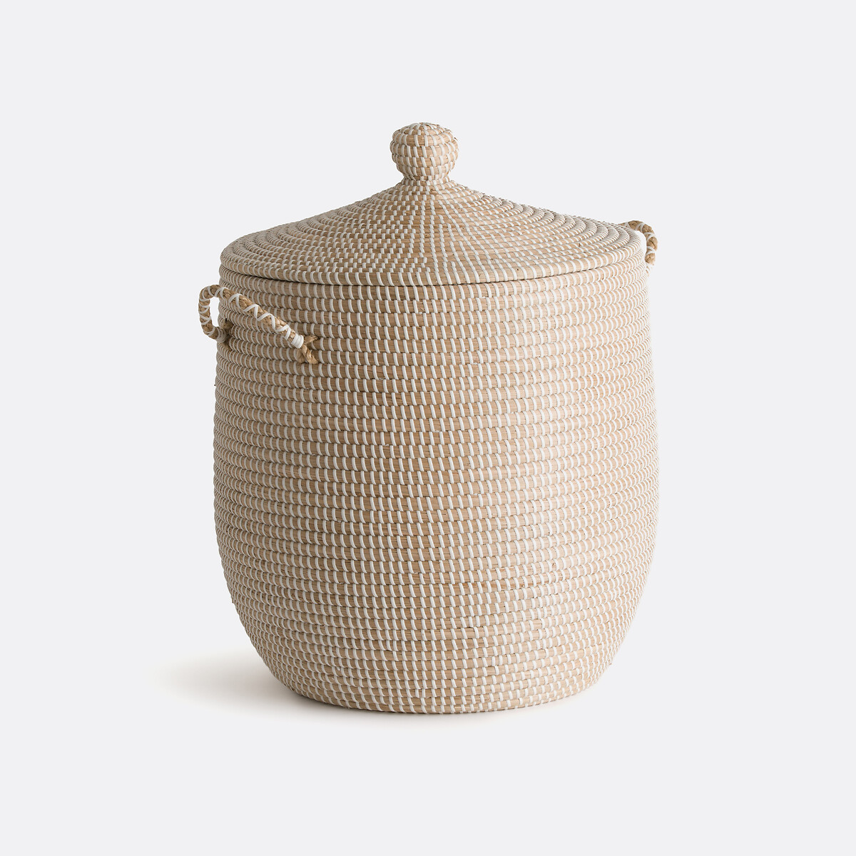 Cesto com tampa, alt. 58 cm, Natala natural, LA REDOUTE INTERIEURS