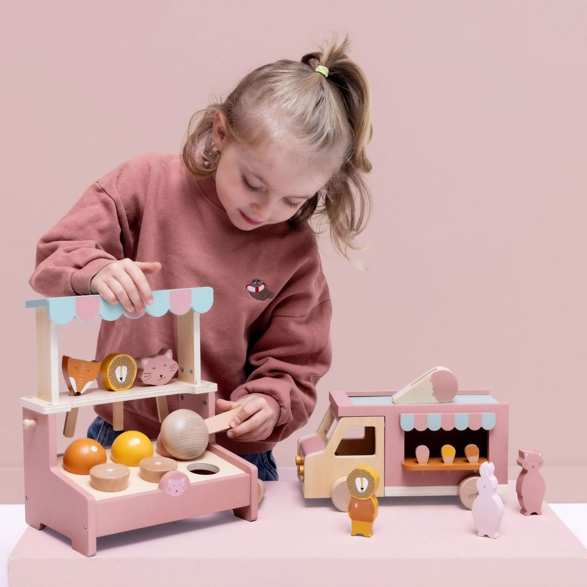 Stand de glaces beige, rose, bleu, TRIXIE