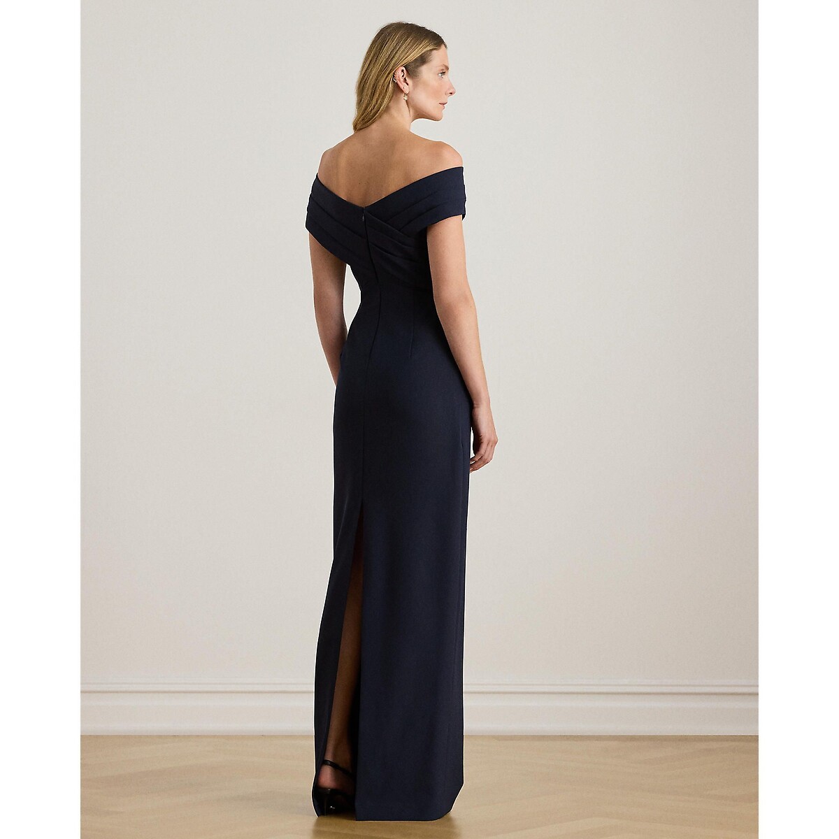 Langes Abendkleid IRENE mit kurzen Ärmeln marine, LAUREN RALPH LAUREN