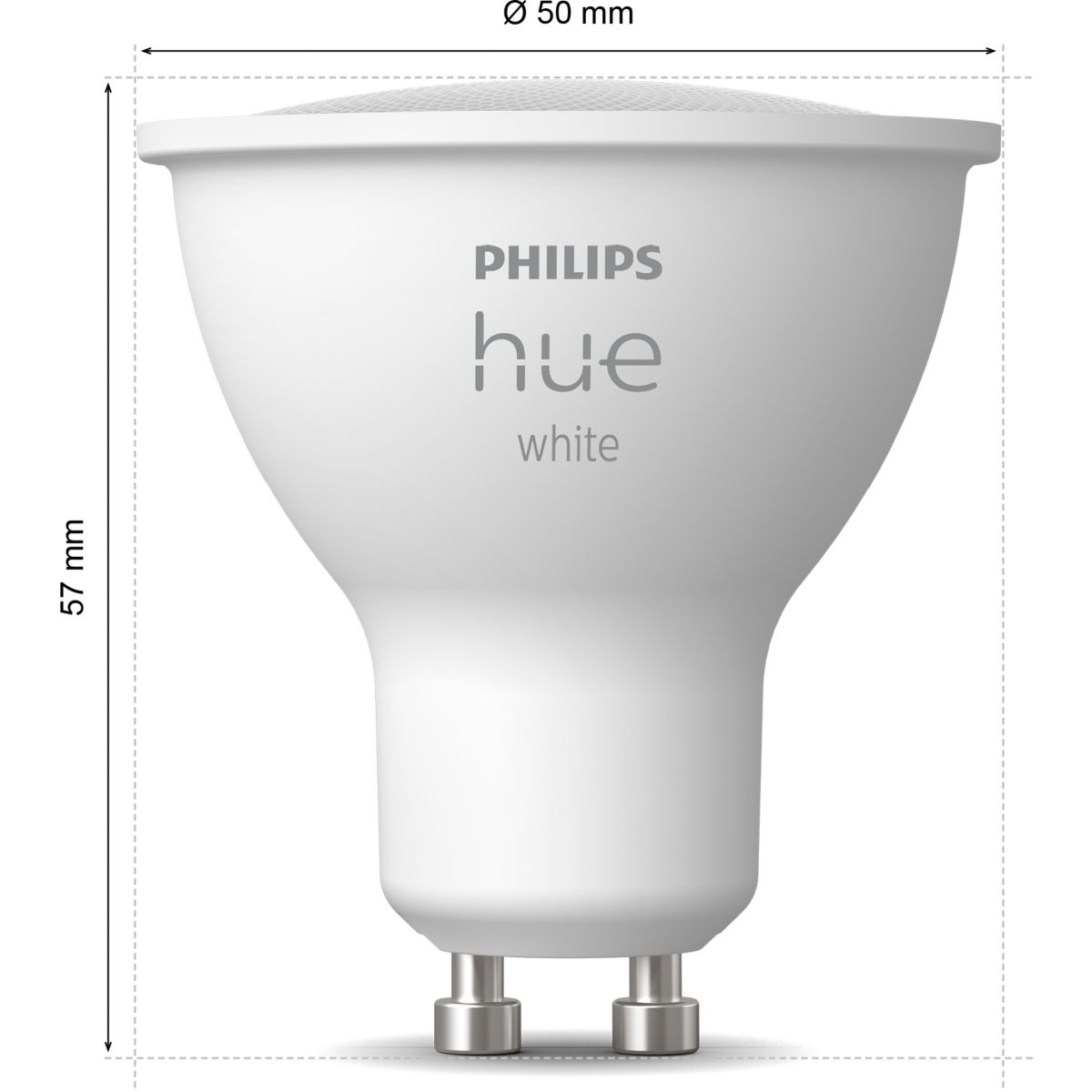 Ampoule LED connectée GU10 White pack de 2 coloris unique, PHILIPS HUE