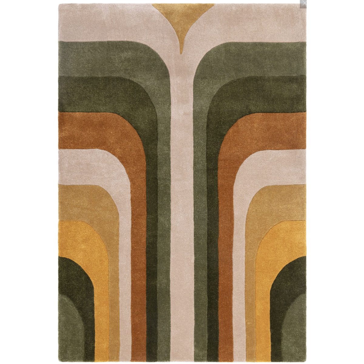 Tapis salon et chambre moderne style rétro TIPPY vert, NOVATREND