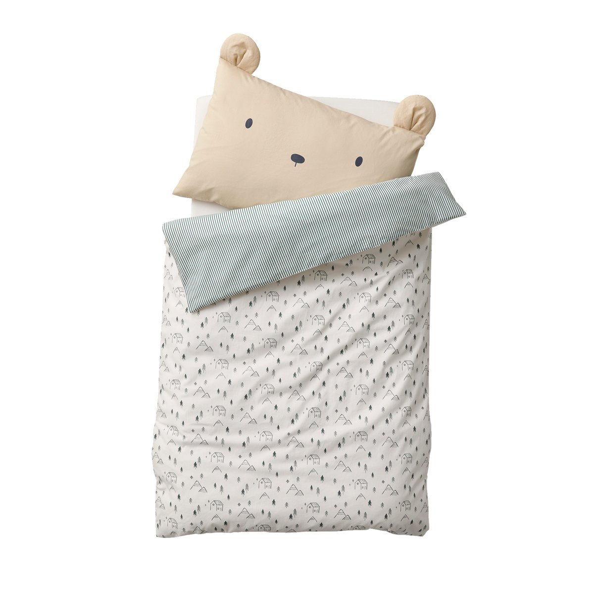 Housse de couette HYGGE beige imprimé, VERTBAUDET