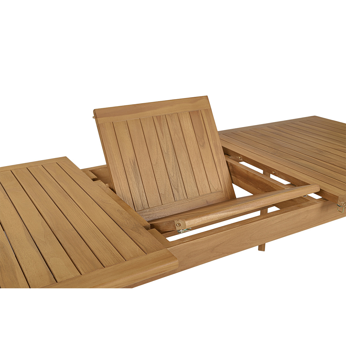 Table de jardin extensible en bois teck massif L160-210 cm LOMBOK couleur unique, MILIBOO
