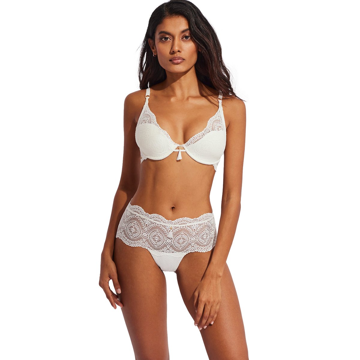 Soutien-gorge triangle préformé plongeant Matilda mariage ivoire, SELMARK
