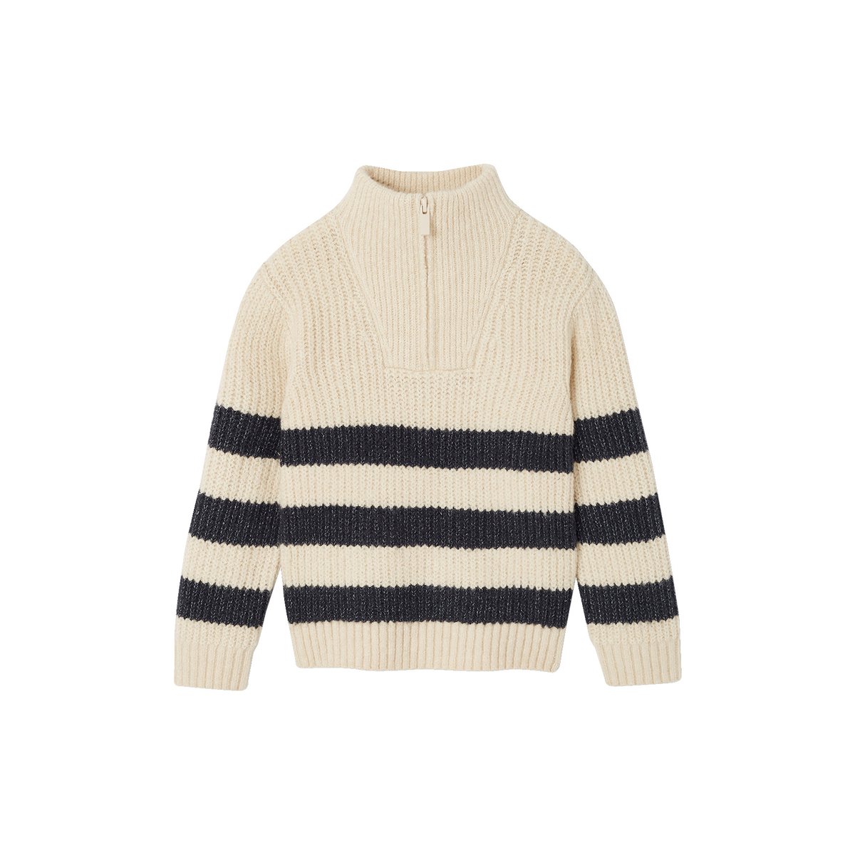 Pull col montant blanc chiné, VERTBAUDET