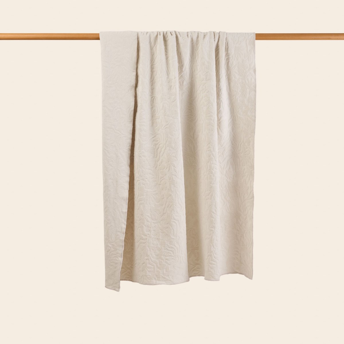 Plaid en Jacquard floral CORINNA ivoire, MADURA