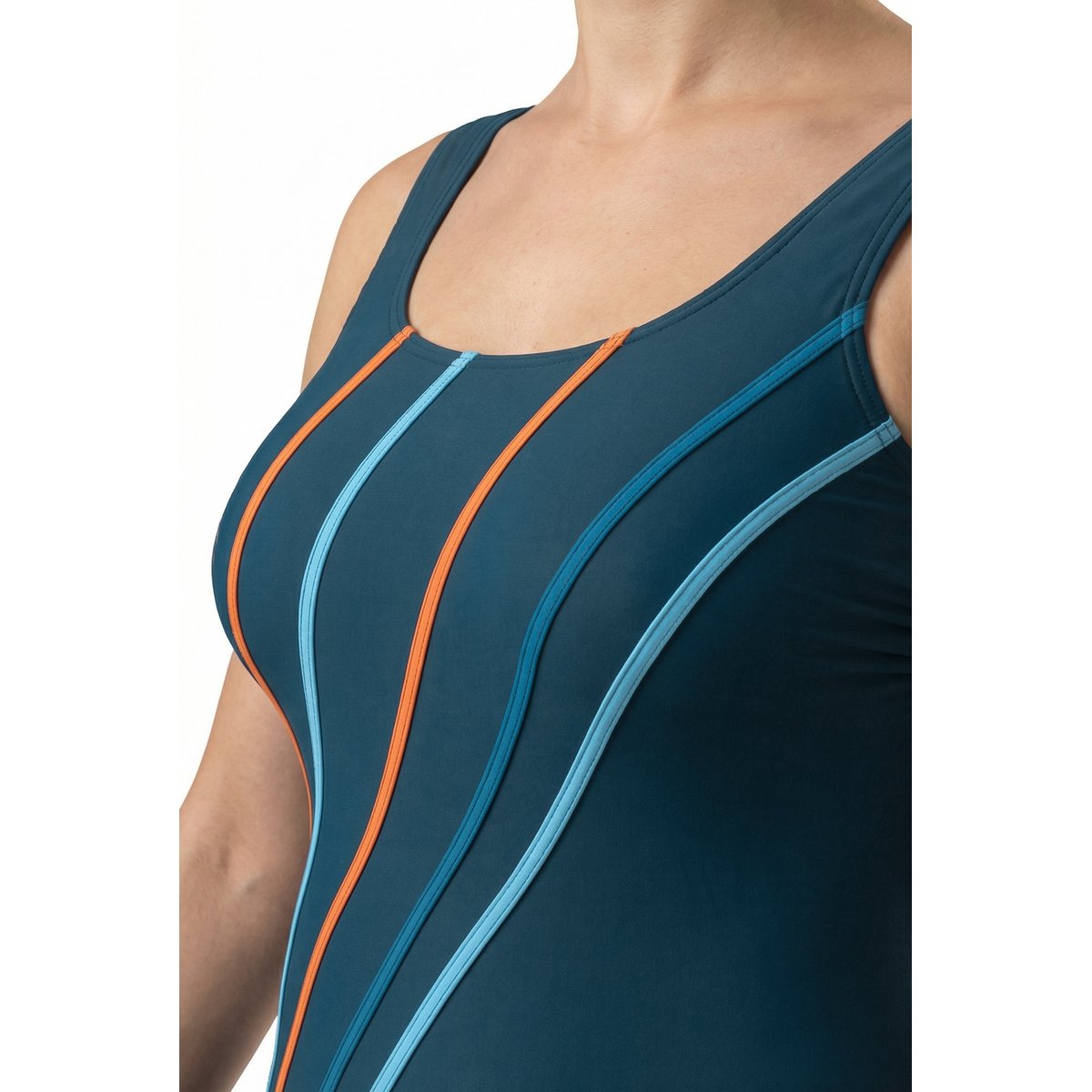 Maillot de bain sans bonnets souples bleu, ULLA POPKEN
