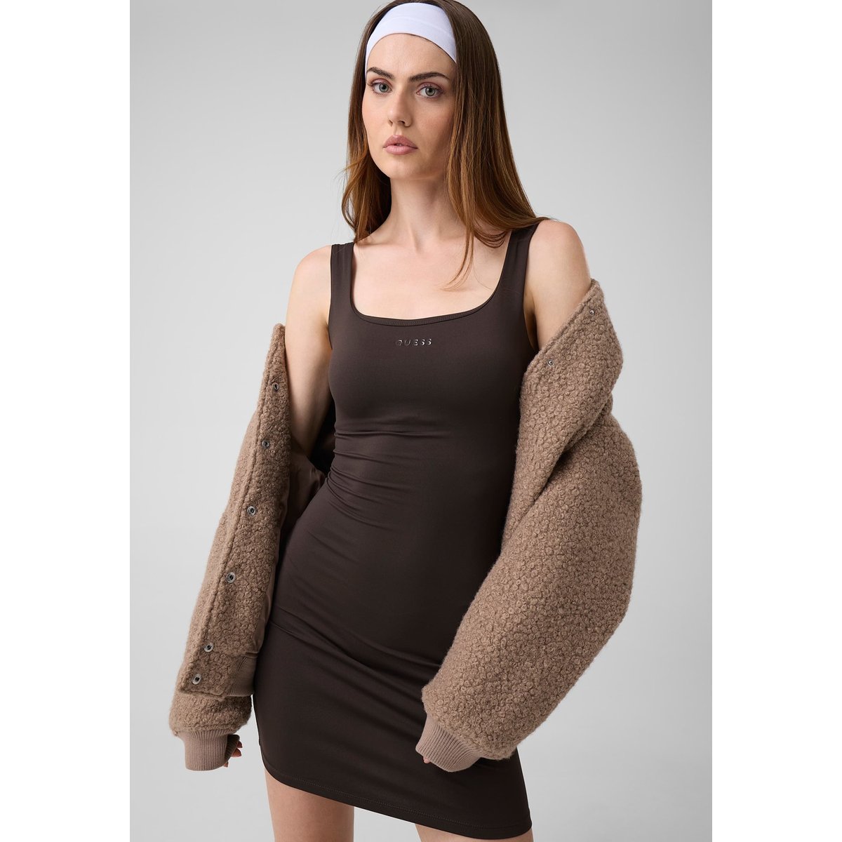 Veste En Sherpa Synthétique beige, GUESS