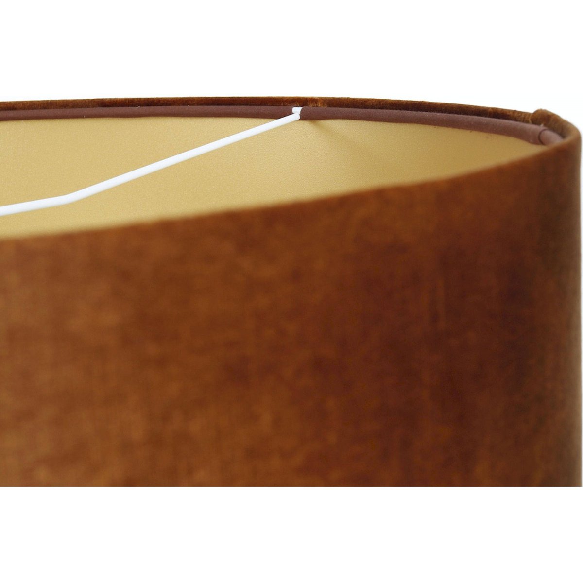 Suspension en velours, COLLECTION GLAMOUR abat-jour velours marron intérieur doré, BPS KONCEPT