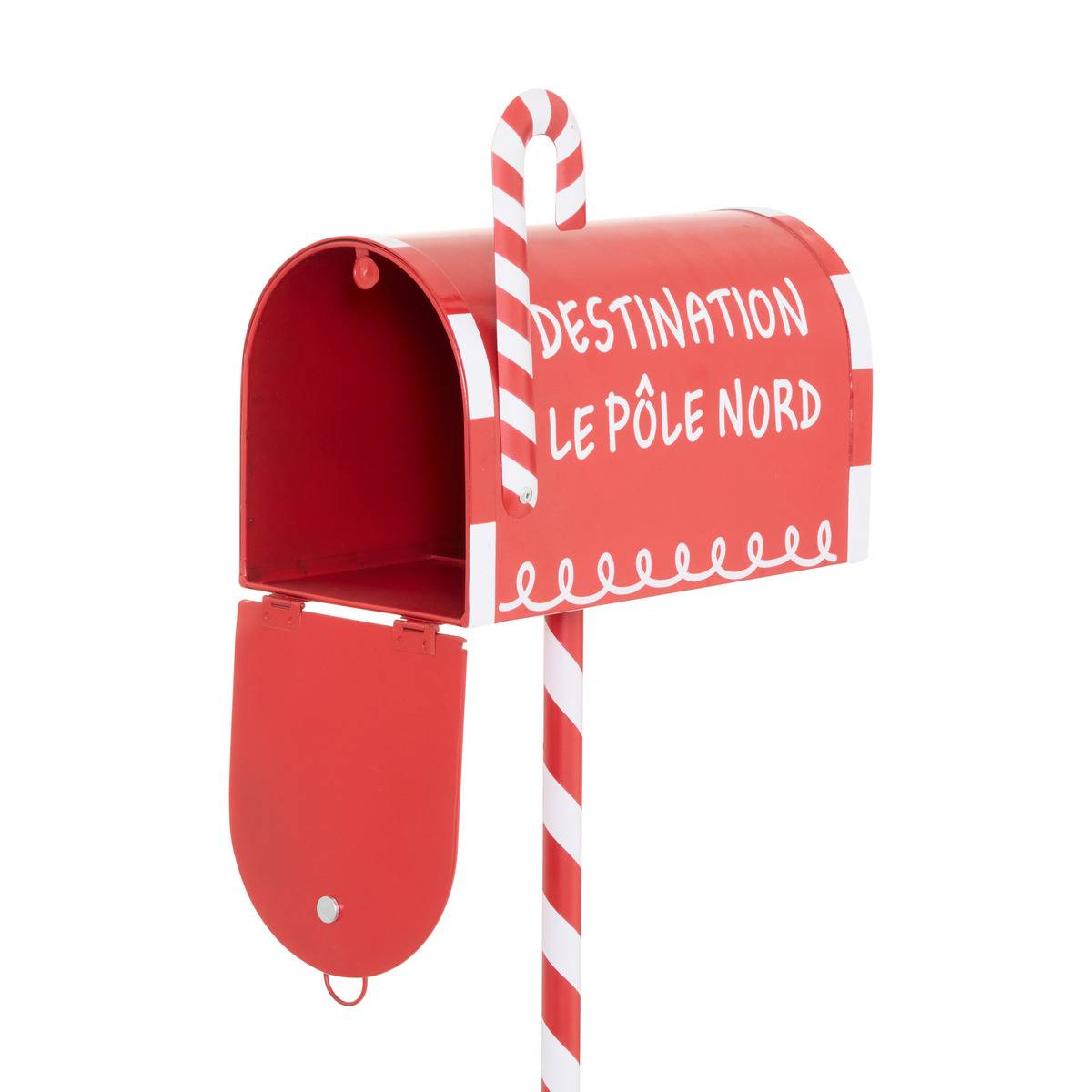 Boîte aux lettres de Noël en métal rouge à monter H. 100 cm rouge, FEERIC LIGHTS & CHRISTMAS