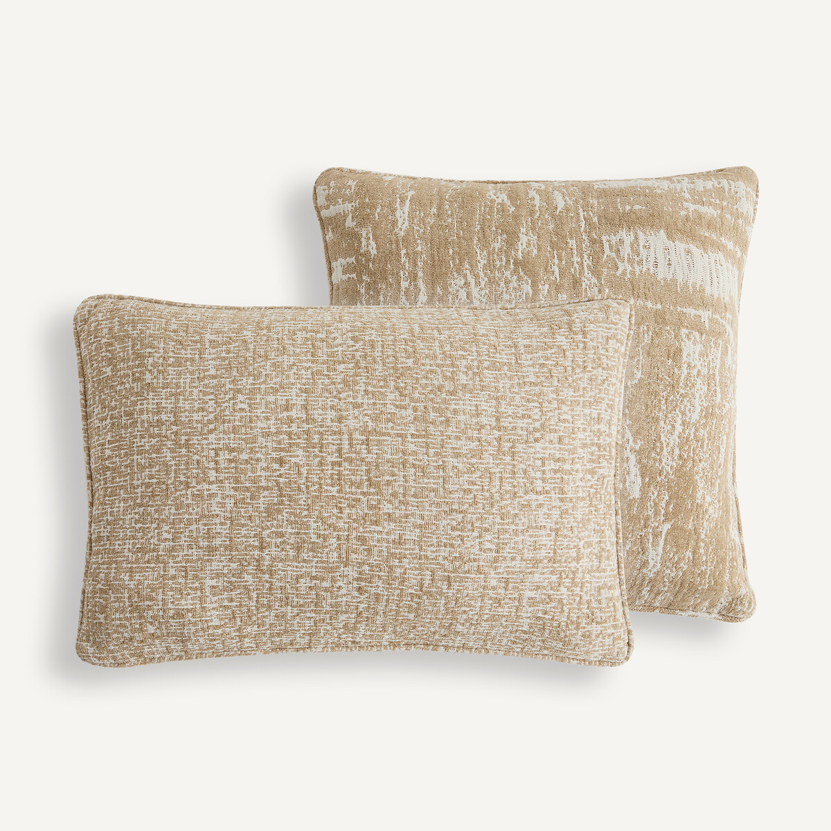 Housse de coussin en jacquard, AGOSTINA ecru/beige, AM.PM