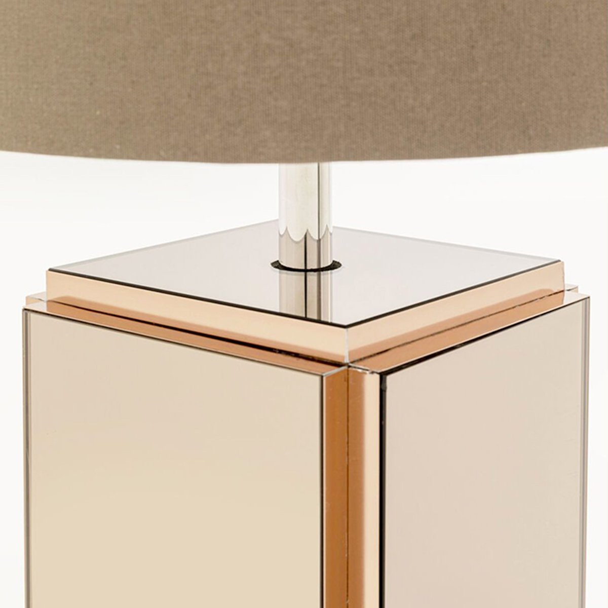 Lampadaire en coton et verre miroir, CUBE marron, KARE DESIGN
